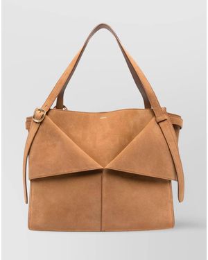 Coperni Belted Suede Shoulder Bag - Brown