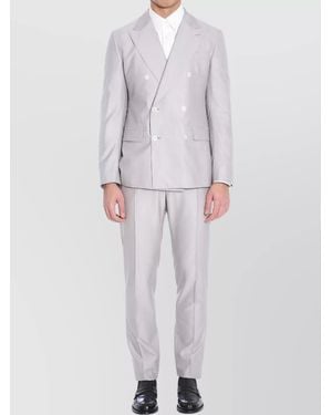 Dolce & Gabbana Wool Silk Double-Breasted Deconstructed Suit - White