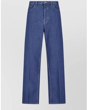 Valentino Straight Leg Denim Trousers Belt Loops - Blue