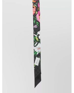 Gucci Silk Floral-Print Foulard - White