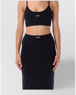 Off-White c/o Virgil Abloh Spaghetti Strap Crop Top - Black