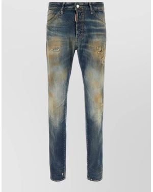 DSquared² Teddy Denim Jeans Belt Loops Five Pockets - Blue