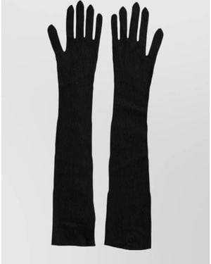 Dolce & Gabbana Cashmere Knitted Long Five Finger Gloves - Black