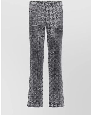 DIESEL Cotton Herringbone Flared Jeans - Grey