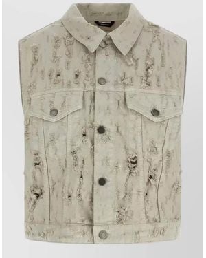 Haikure Ryder Denim Sleeveless Vest Antique Finish - Natural