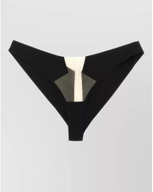 Rick Owens Block Line Thong Briefs Mesh Tulle Design - Black