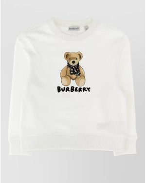 Burberry Thomas Bear Kids Cotton Graphic Sweatshirt - White
