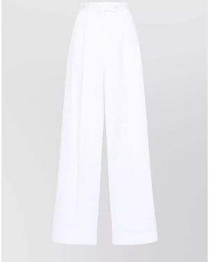 Givenchy Cotton Pleated Wide-Leg Trousers - White