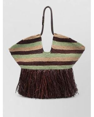 Zimmermann Striped Raffia Tote Bag - Multicolour