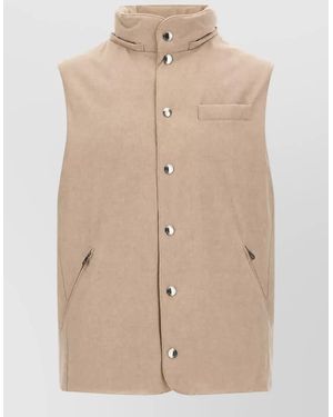 Brunello Cucinelli Wool Padded Vest - Natural