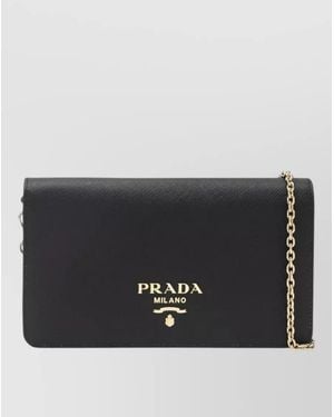 Prada Chain Strap Wallet And Cardholder - Black