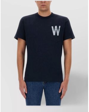 Woolrich Logo Print T-Shirt Pocket - Blue