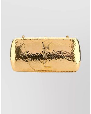 Saint Laurent Na Metal Evening Clutch Bag - Metallic