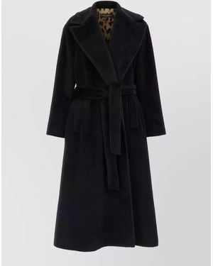 Dolce & Gabbana Wool Belted Midi Coat - Black