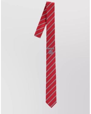 Thom Browne Striped Necktie Soft Texture Standard Width Adjustable - Red