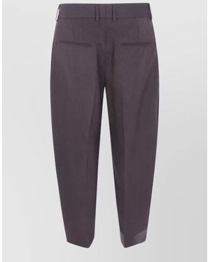 Studio Nicholson Virgin Wool Curved-Leg Tailored Trousers - Blue