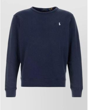 Polo Ralph Lauren Cotton Blend Sweatshirt Crew Neck Design - Blue