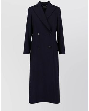 Kiton Long Jacket With Structured Shoulders And Notched Lapels - Blue