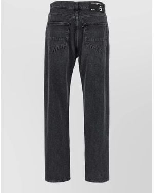 Department 5 Denim Cropped Straight-Leg Jeans - Blue