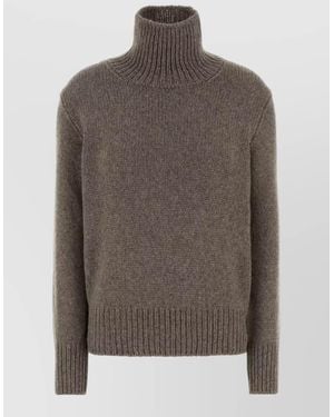 The Row Cashmere Blend Plira Sweater High Neck - Gray