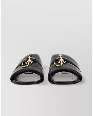 JW Anderson Leather Slide Sandals - Metallic