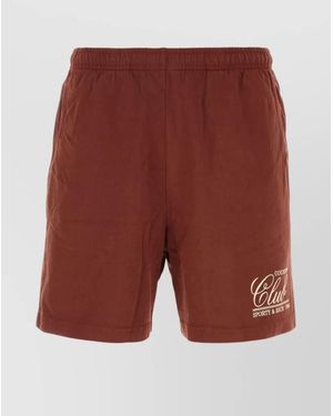 Sporty & Rich Cotton Bermuda Shorts - Red