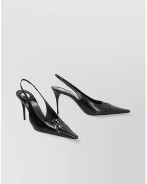 Saint Laurent Breteuil Leather Slingback Pumps - Black