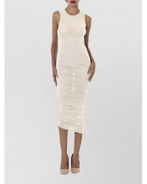Wolford Sheer Sleeveless Gathered Midi Dress - White
