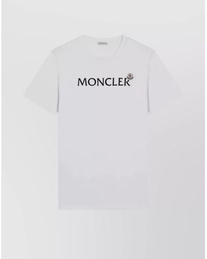 Moncler Logo Print Crew Neck T Shirt - Blue