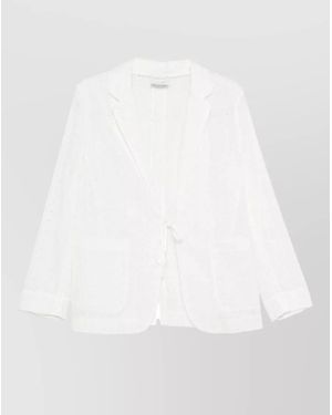 forte_forte Cotton Jacket Crystal Eyelet Detail - White