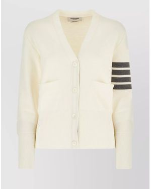 Thom Browne Wool Cardigan - Natural