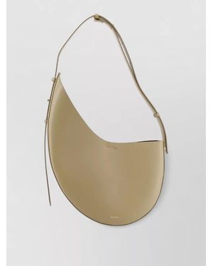 Soeur Winona Leather Shoulder Bag Curved Shape - White