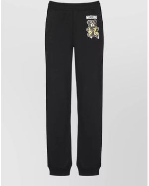 Moschino Cotton Straight-Leg Track Pants - Black