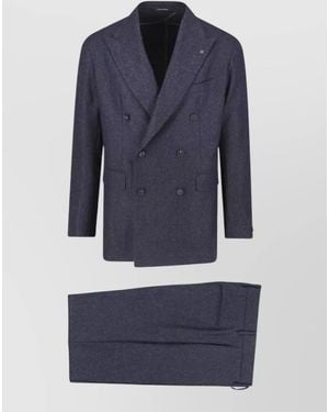 Tagliatore Double Breasted Tailored Suit Trousers Set - Blue