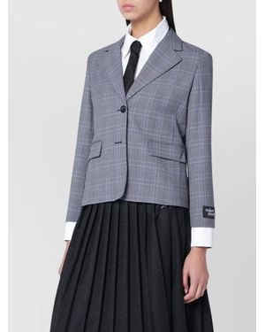 Maison Kitsuné Checked Single Breasted Blazer - Blue