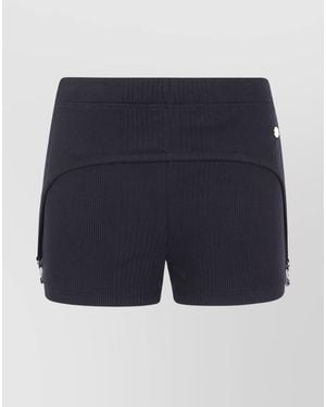 Jean Paul Gaultier Cotton Ribbed Slim-Fit Mini Shorts - Blue