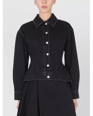 McQueen Denim Single-Breasted Jacket - Black