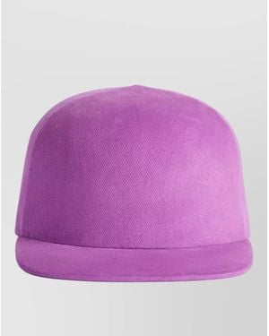 Balenciaga Logo Cotton Drill Rounded Cap Curved Brim - Purple