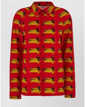 Burberry Printed Stretch Viscose Shirt - Red