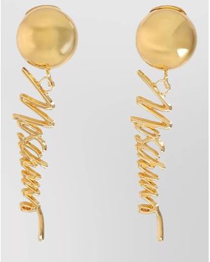 Moschino Logo Earrings - Metallic
