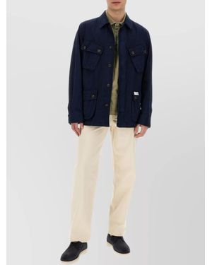 Fay Front Pockets Cotton Jacket - Blue