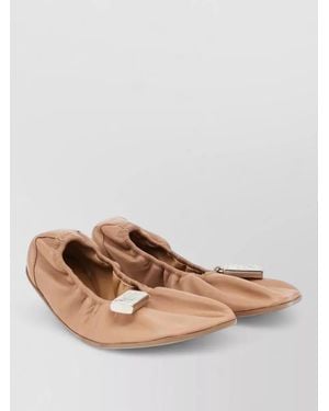 MM6 by Maison Margiela Soft Leather Anatomic Ballet Flat Shoes - Brown