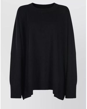Malo Relaxed Fit Crew Neck Knitwear - Black