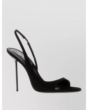 Paris Texas Lidia Suede Sandals Open Toe Slingback Stiletto - Metallic