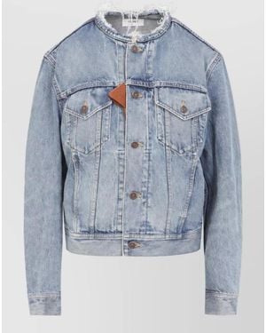 Celine Denim Cropped Trucker Jacket - Blue