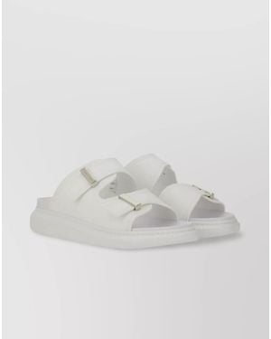 McQueen Hybrid Double Buckle Sandals - White