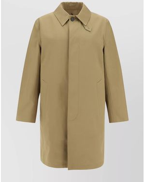 Saint Laurent Cotton Single-Breasted Coat - Natural