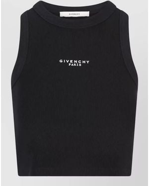 Givenchy Ribbed Cropped Tank Top - Black