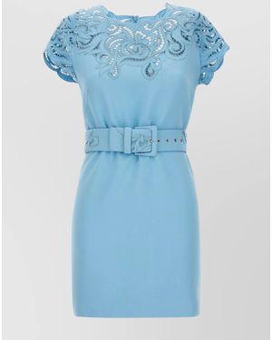 Ermanno Scervino Lace Mini Dress - Blue