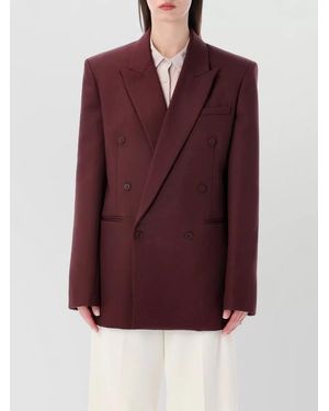 Frankie Shop Monterey Double Breasted Wool Blazer - Purple